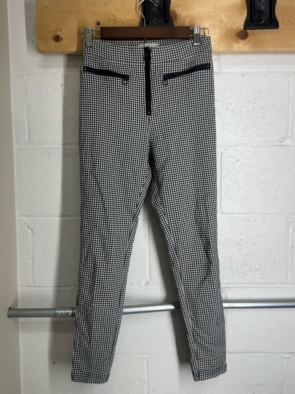 Black and White Gingham Slim Fit Women’s Pants